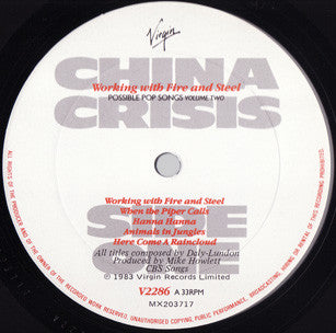 China Crisis : Working With Fire And Steel: Possible Pop Songs Volume Two (LP, Album)