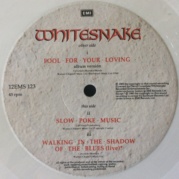 Whitesnake : Fool For Your Loving (12", Ltd, Whi)