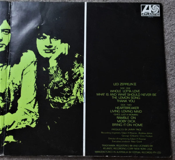 Led Zeppelin : Led Zeppelin II (LP, Album, M/Print, Gat)