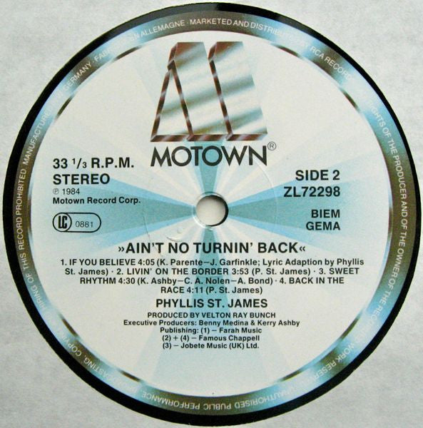 Phyllis St. James : Ain't No Turnin' Back (LP, Album)