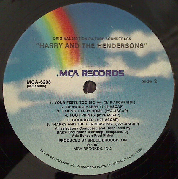 Various : Original Motion Picture Soundtrack "Harry And The Hendersons" (LP, Album)