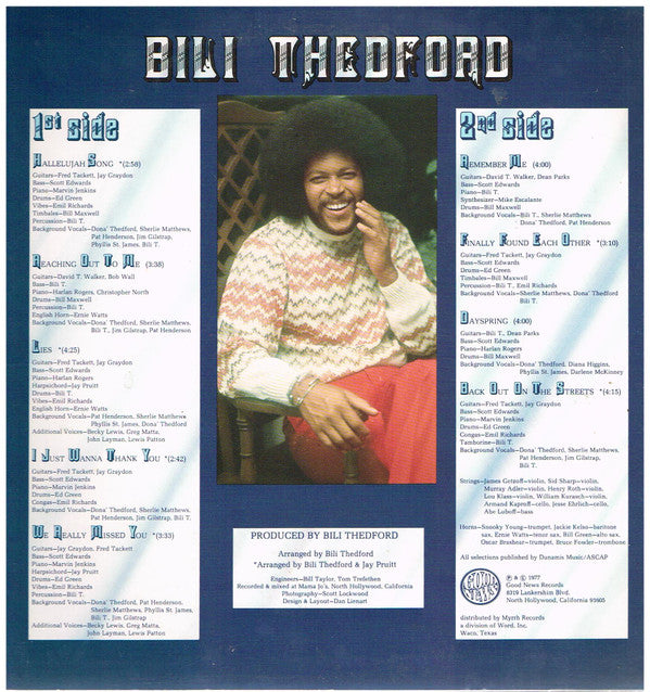 Bili Thedford : Music Of My 2nd Birth (LP, Album)