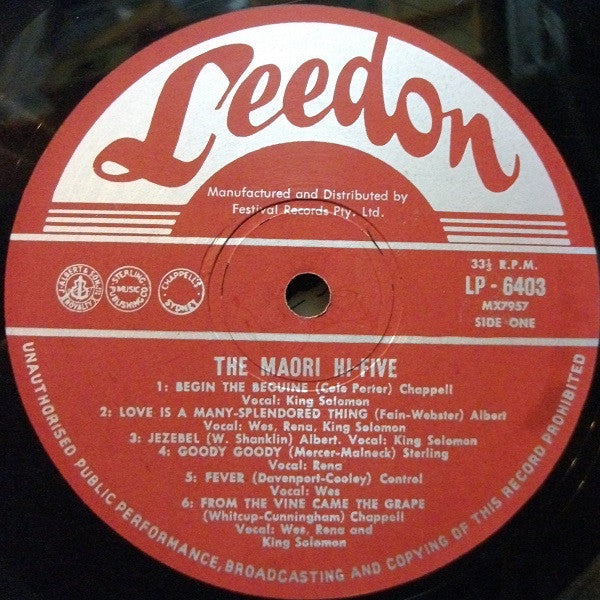The Maori Hi Five : The Maori Hi Five (LP, Album, Mono)