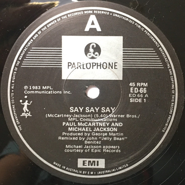 Paul McCartney ● Michael Jackson : Say Say Say (12", Single)