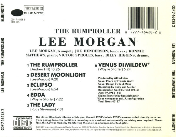Lee Morgan : The Rumproller (CD, Album, RE, San)