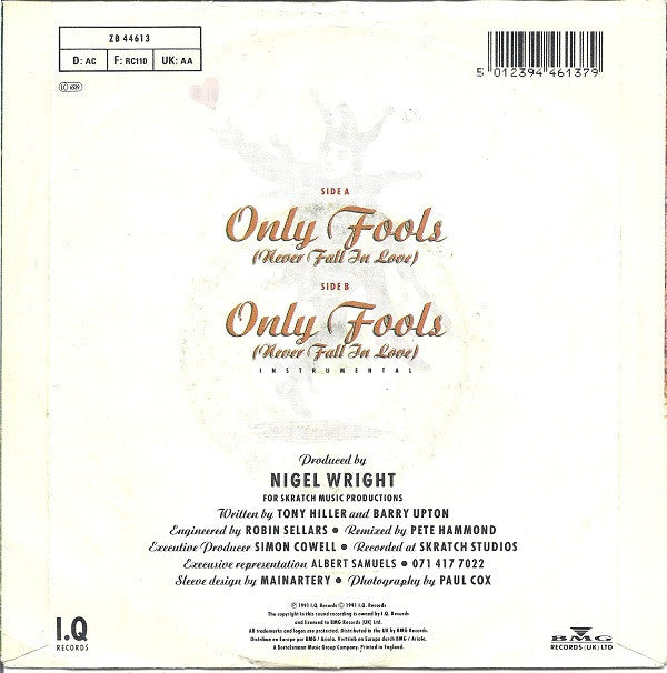 Sonia : Only Fools (Never Fall In Love) (7", Single, Sil)