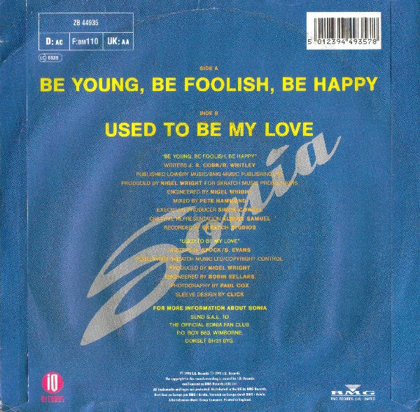 Sonia : Be Young, Be Foolish, Be Happy (7", Single, Sil)