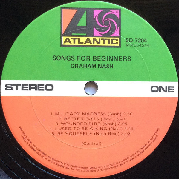 Graham Nash : Songs For Beginners (LP, Album)