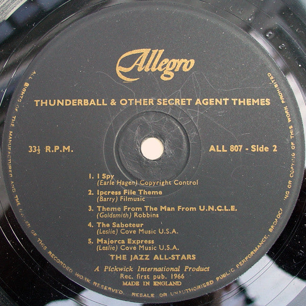 The Jazz All-Stars : Thunderball & Other Secret Agent Themes (LP, Album, Mono)