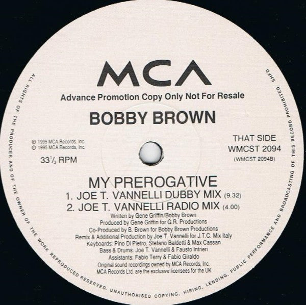 Bobby Brown : My Prerogative (12", Promo)