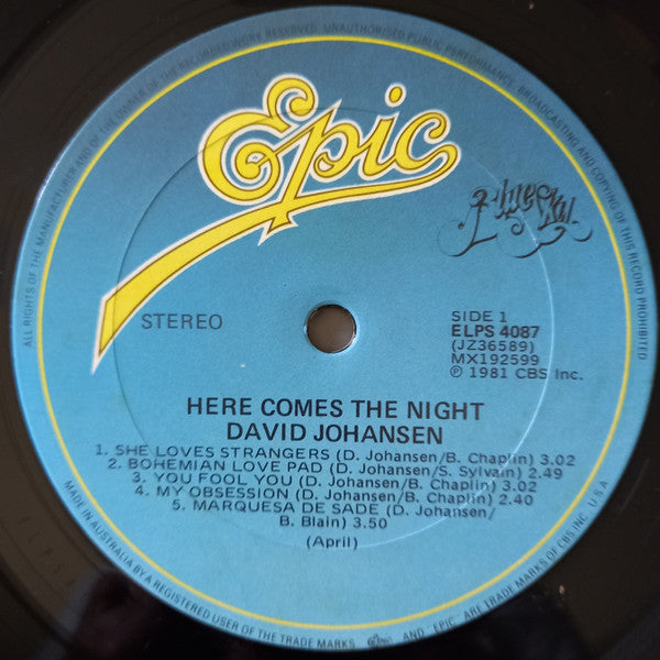 David Johansen : Here Comes The Night (LP)