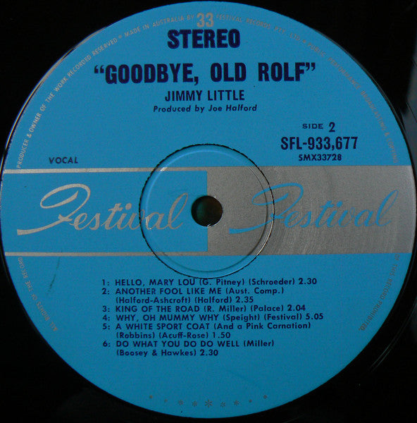 Jimmy Little : Goodbye Old Rolf (LP, Album)