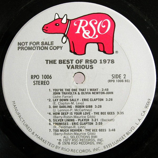 Various : The Best Of RSO 1978 (LP, Comp, Promo, Ter)