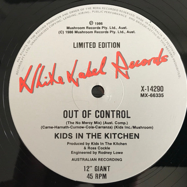 Kids In The Kitchen : Out Of Control (12", Ltd)