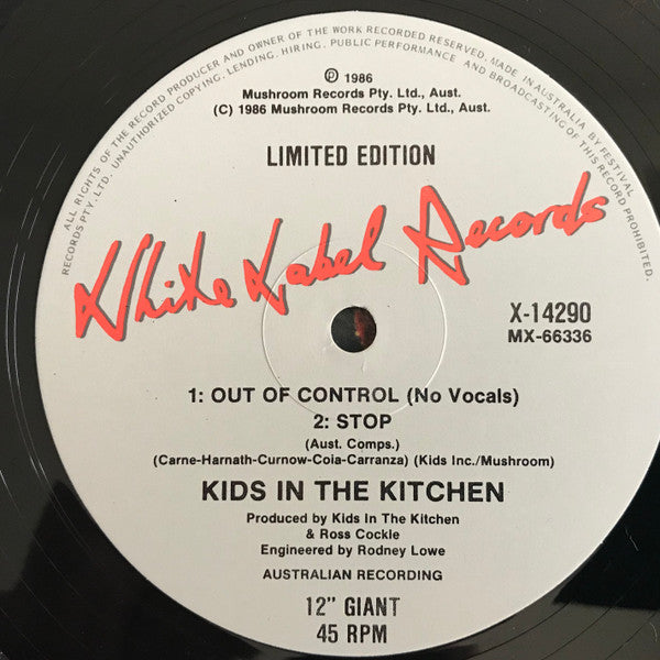 Kids In The Kitchen : Out Of Control (12", Ltd)