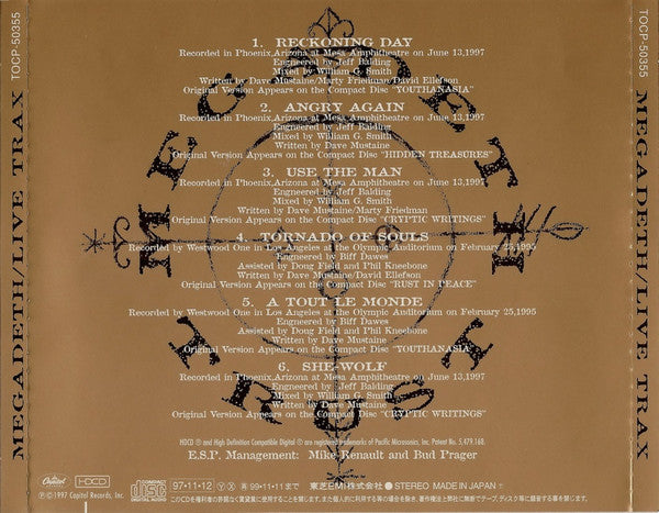 Megadeth : Live Trax (HDCD, EP)