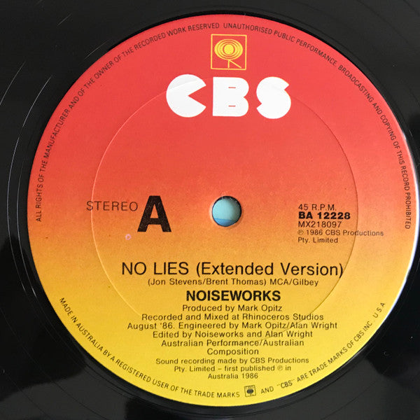 Noiseworks : No Lies (12", Single)