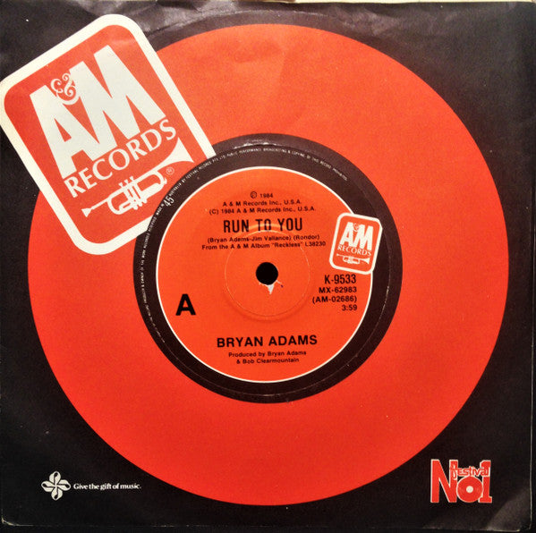 Bryan Adams : Run To You (7", Gen)