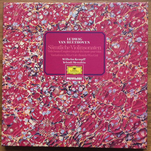 Ludwig Van Beethoven, Wilhelm Kempff, Yehudi Menuhin : Sämtliche Violinsonaten • Violin Sonatas (Complete) • Intégrale Des Sonates Pour Violin (5xLP + Box)