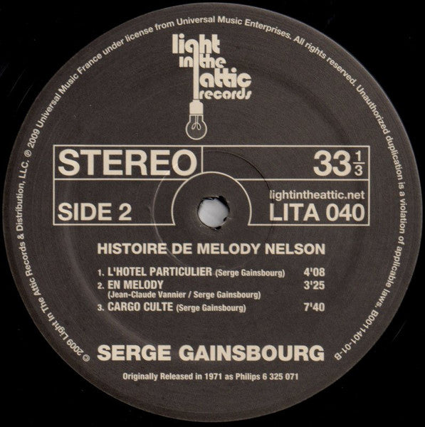 Serge Gainsbourg : Histoire De Melody Nelson (LP, Album, RE, RM, 180)