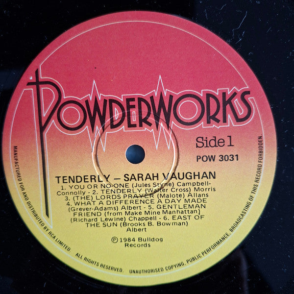 Sarah Vaughan : Tenderly (LP, Comp, Rei)