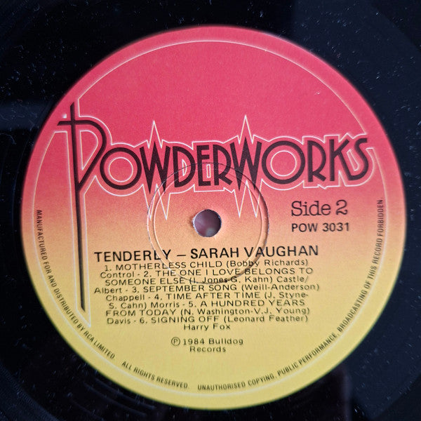 Sarah Vaughan : Tenderly (LP, Comp, Rei)