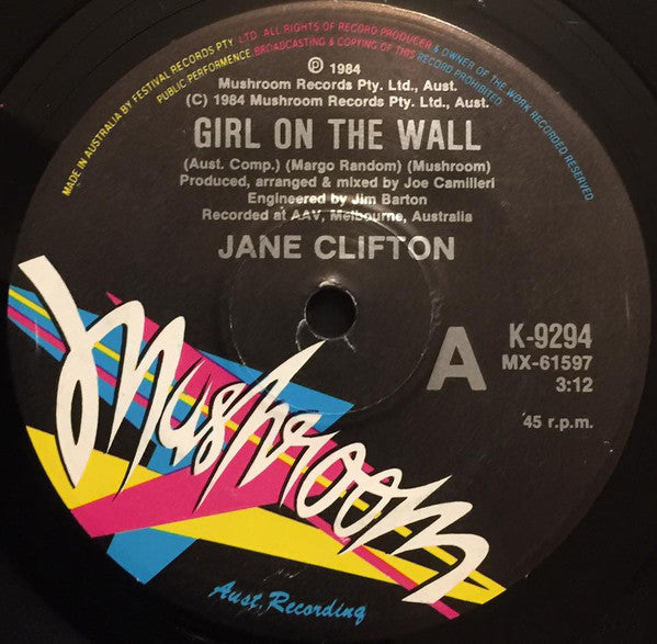 Jane Clifton : Girl On The Wall (7", Single)