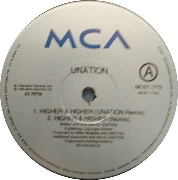 Unation : Higher And Higher (12")