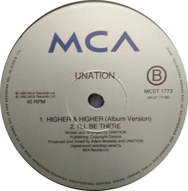 Unation : Higher And Higher (12")