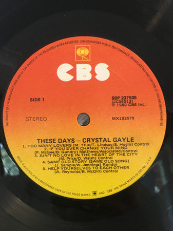 Crystal Gayle : These Days (LP, Album)