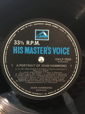 Joan Hammond : A Portrait Of Joan Hammond (LP, Comp, Mono)