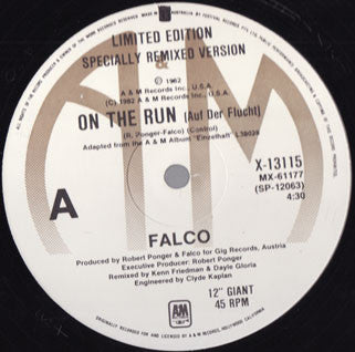 Falco : On The Run = Auf Der Flucht (12&quot;, Ltd)