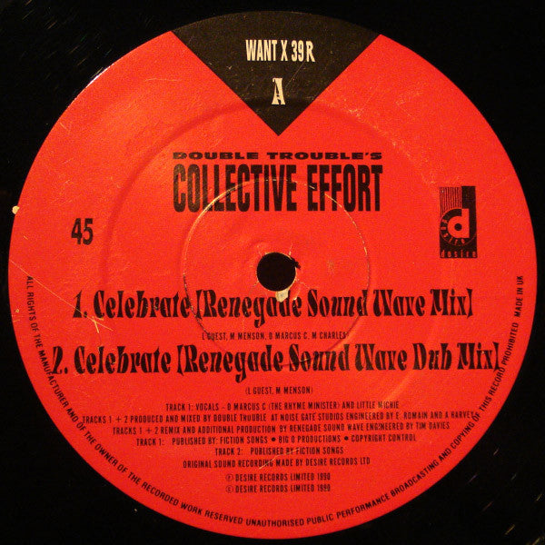 Double Trouble : Celebrate (The Renegade Soundwave Mixes) / The Double Trouble Mega Mix (12")