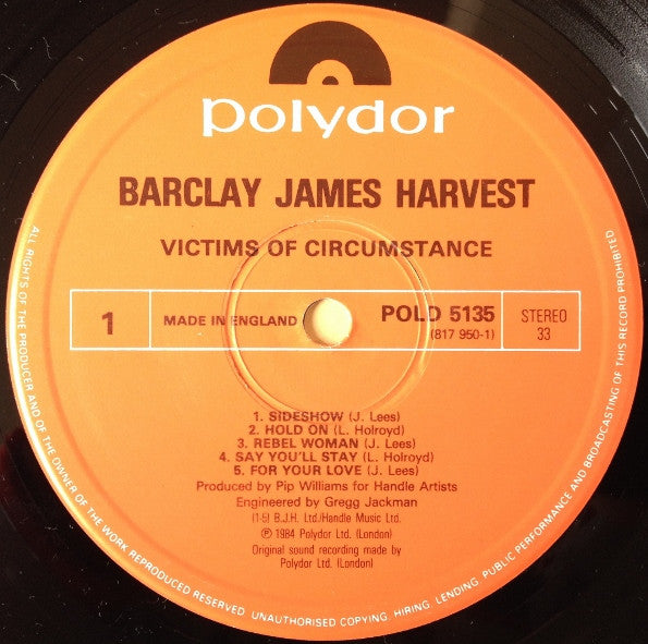 Barclay James Harvest : Victims Of Circumstance (LP, Album)