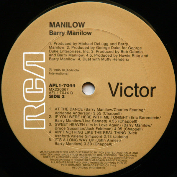 Barry Manilow : Manilow (LP, Album)