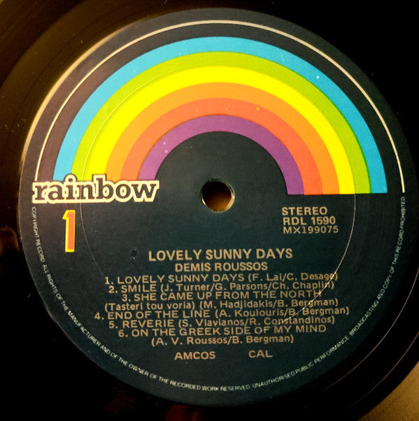 Demis Roussos : Lovely Sunny Days (LP, Comp, RP)