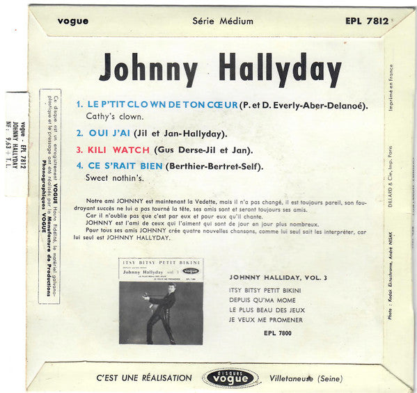 Johnny Hallyday : Kili Watch (7", EP, RP)