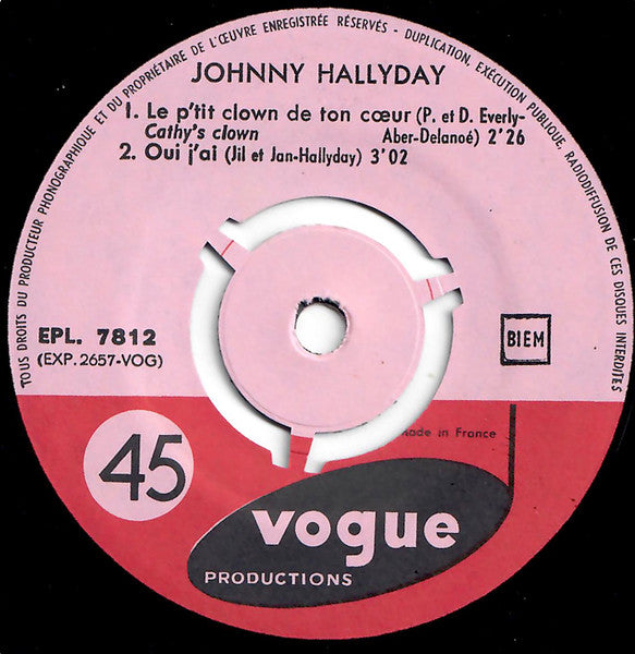 Johnny Hallyday : Kili Watch (7", EP, RP)