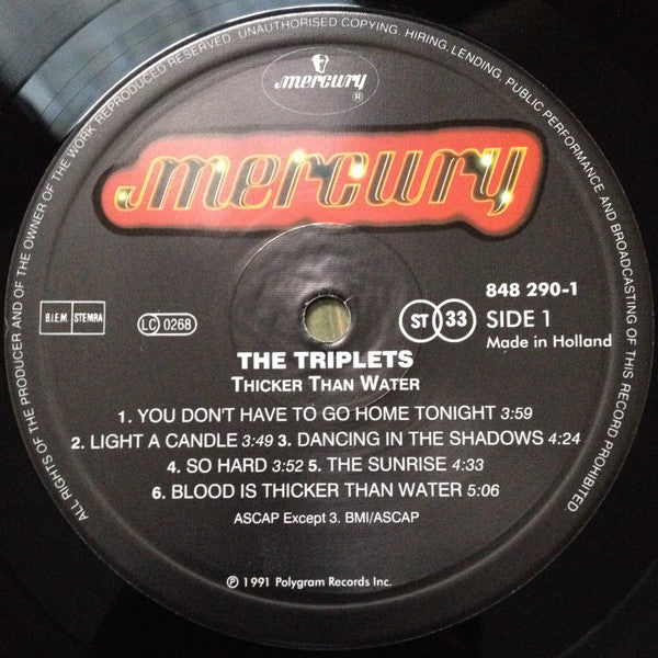 The Triplets (2) : ... Thicker Than Water (LP)