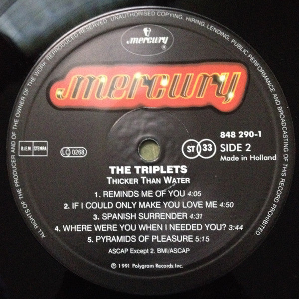 The Triplets (2) : ... Thicker Than Water (LP)