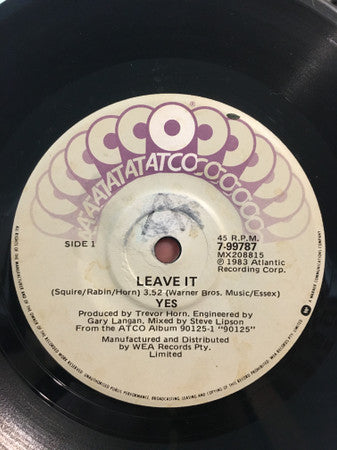 Yes : Leave It (7", Single)