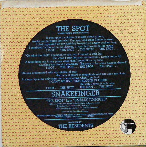 Snakefinger : The Spot (7", Single, Blu)