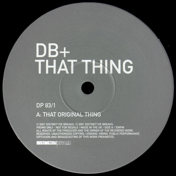 dB+ : That Thing (12&quot;, Promo)