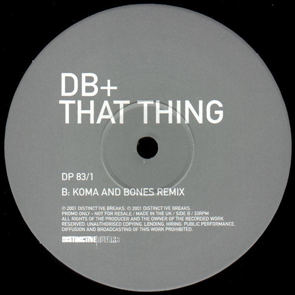 dB+ : That Thing (12", Promo)