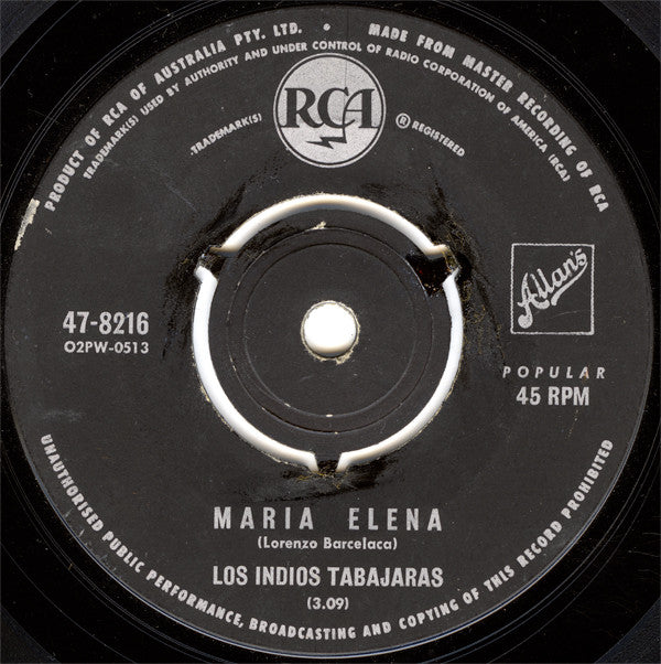 Los Indios Tabajaras : Maria Elena (7&quot;, Single)