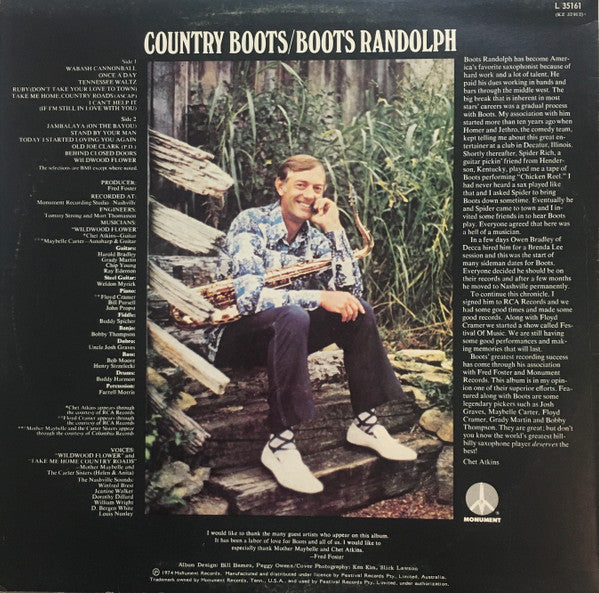 Boots Randolph : Country Boots (LP)