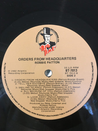 Robbie Patton : Orders From Headquarters (LP)