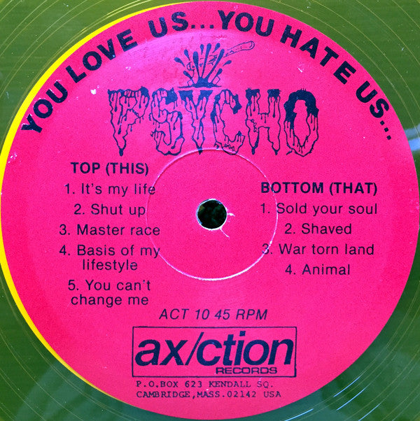 Psycho (10) : You Love Us... You Hate Us... (12", Gol)