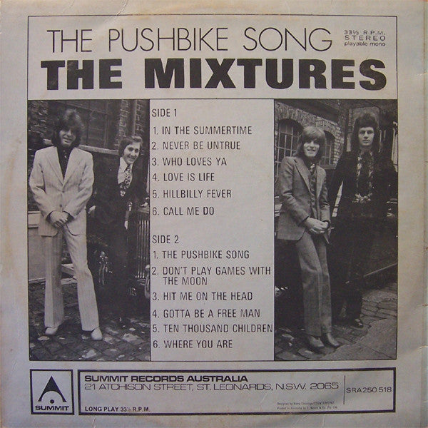 The Mixtures : The Pushbike Song (LP)