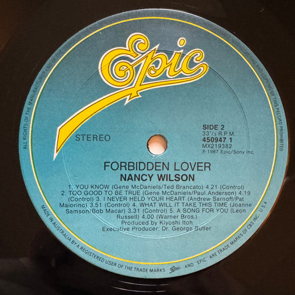 Nancy Wilson : Forbidden Lover (LP, Album, Promo)